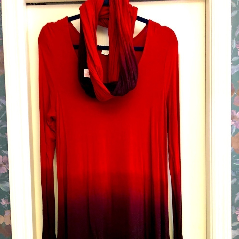Lily Skye Red/Black Ombré Dress